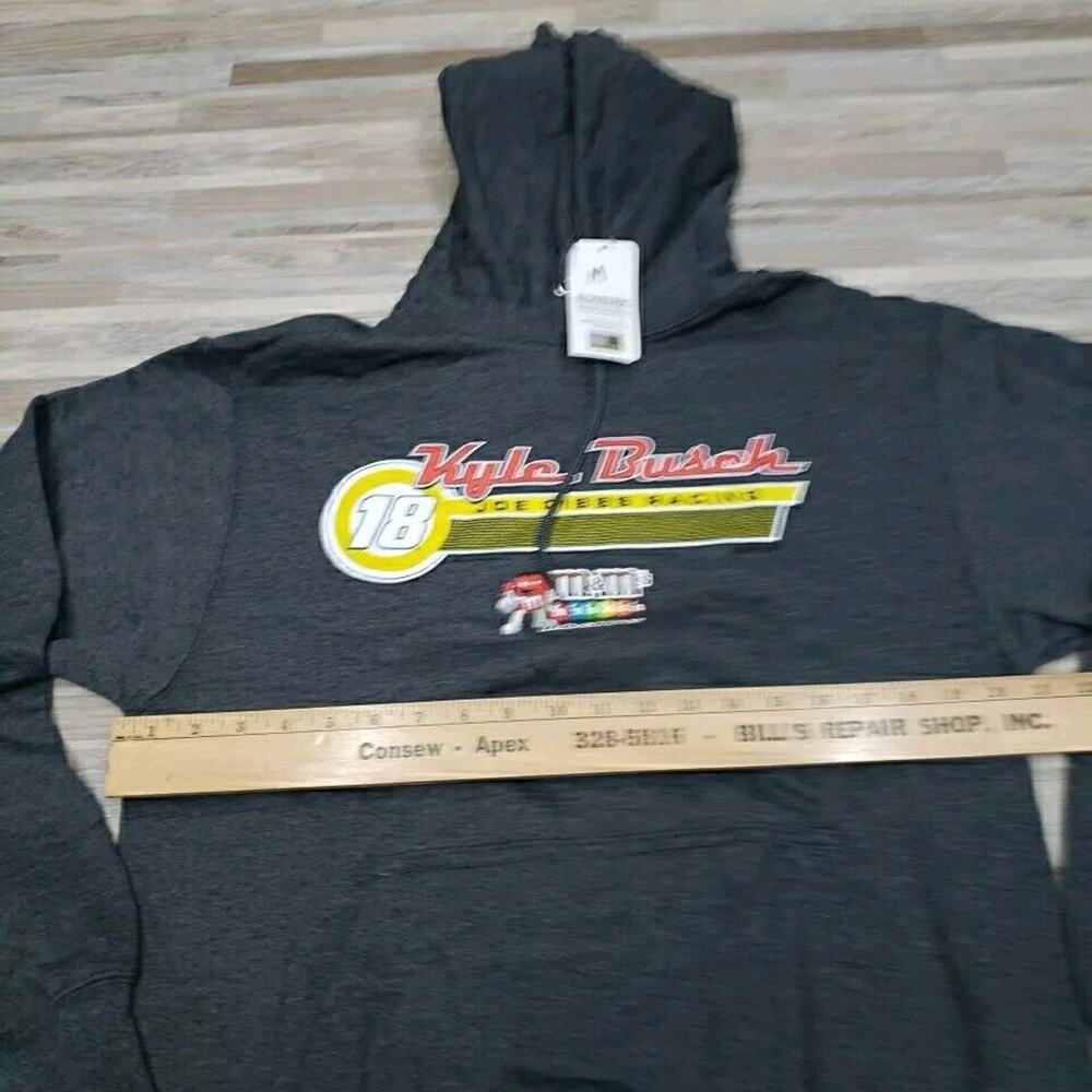 Nascar Kyle Busch #18 Racing-Joe Gibbs- Hoodie Sweatshirt Mens Size MED M&M'S - Picture 5 of 7